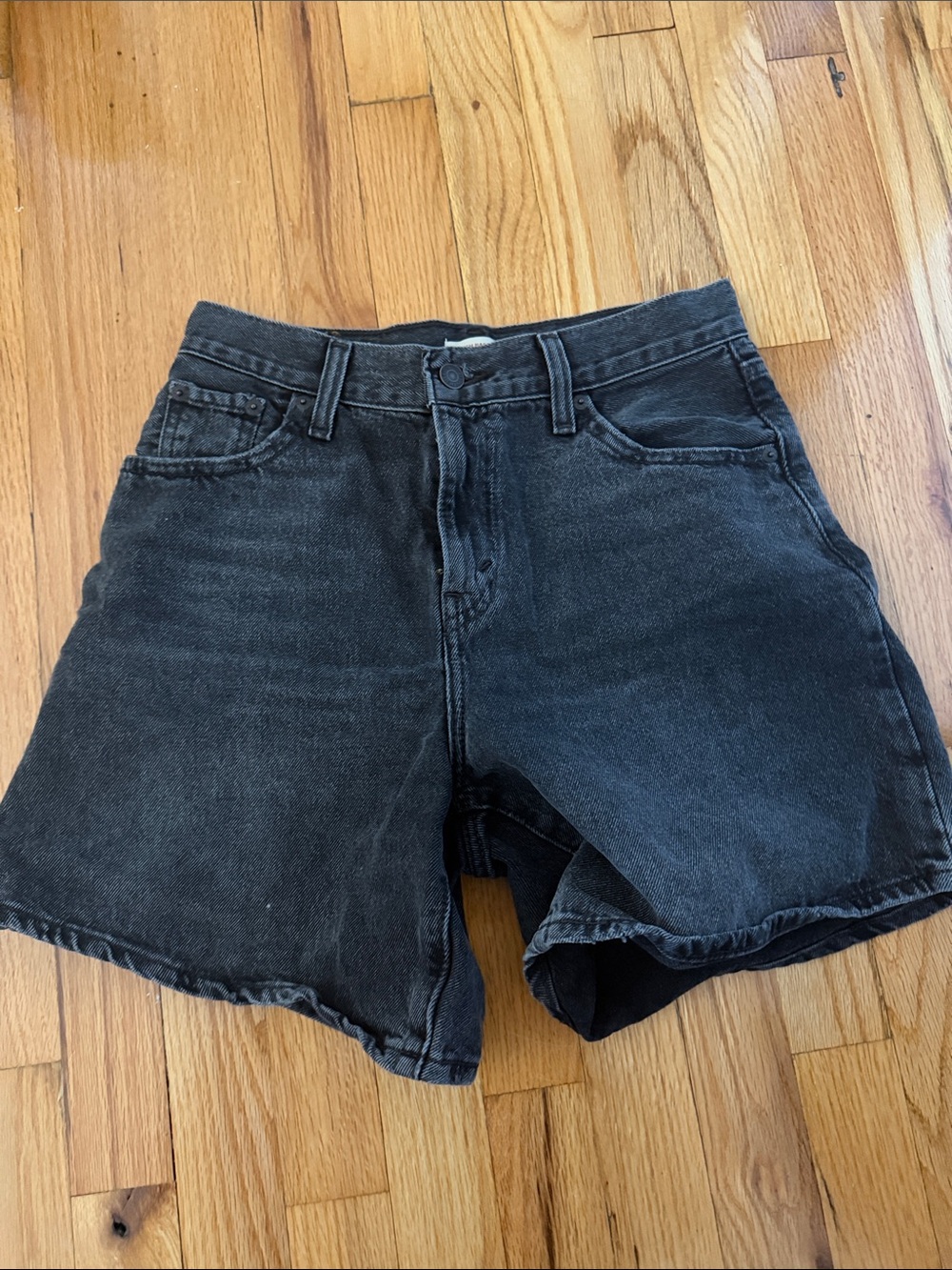 Levi's Black Washed Denim Jean Shorts